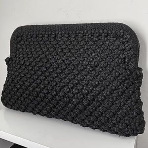 Handmade Woven 100% Wool Crochet Knit Pouch Clutch Bag Local Artisan USA Made